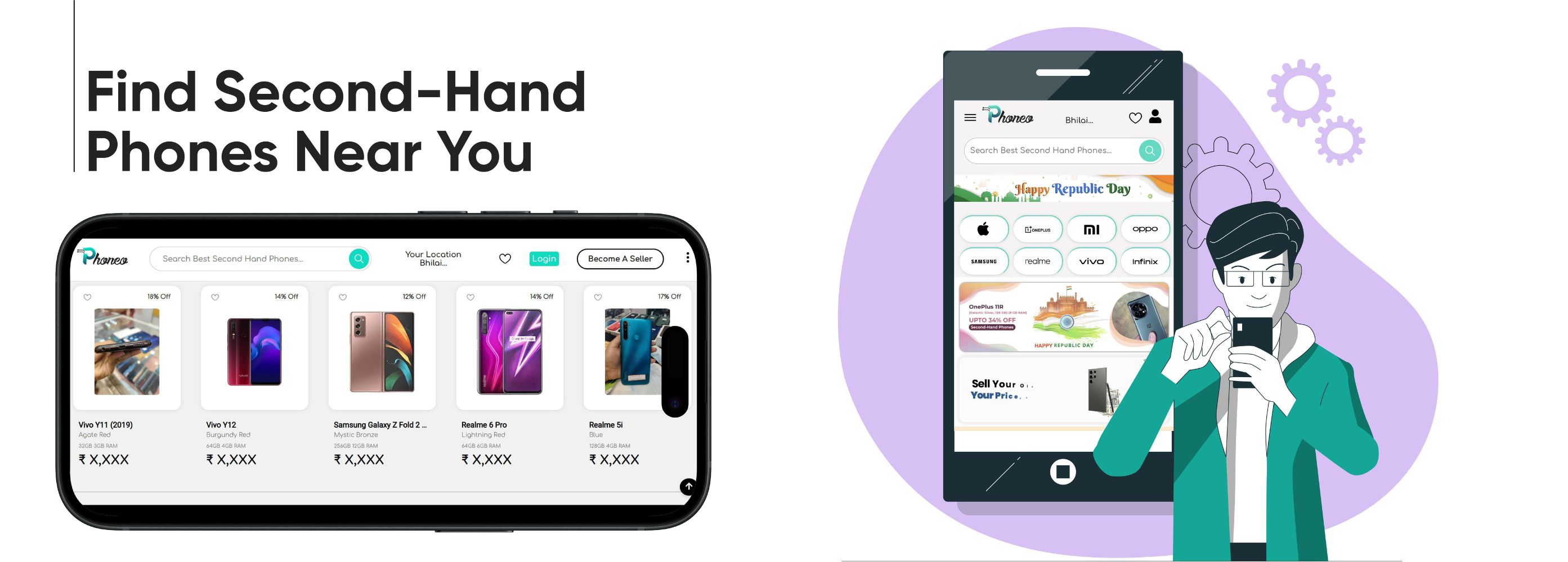 Screenshot of Phoneo's second-hand phone listing page