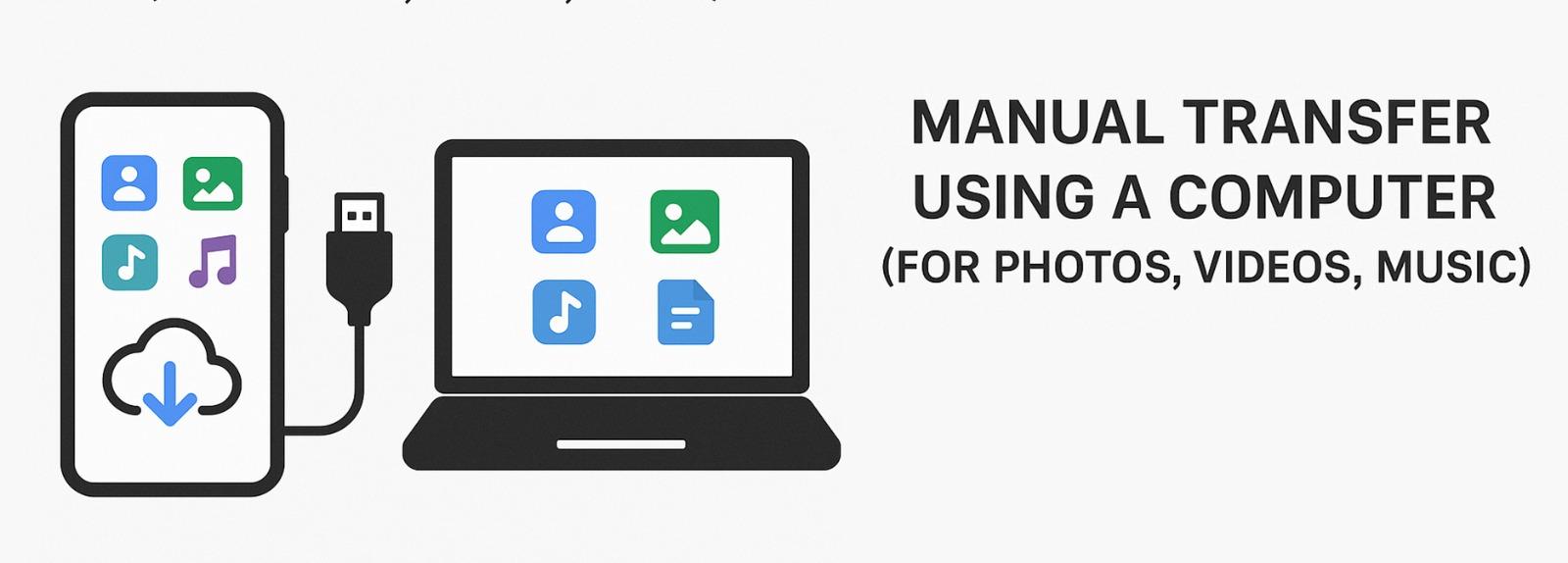 Manual Transfer of Photos, Videos, and Music from iPhone to Android using a Computer