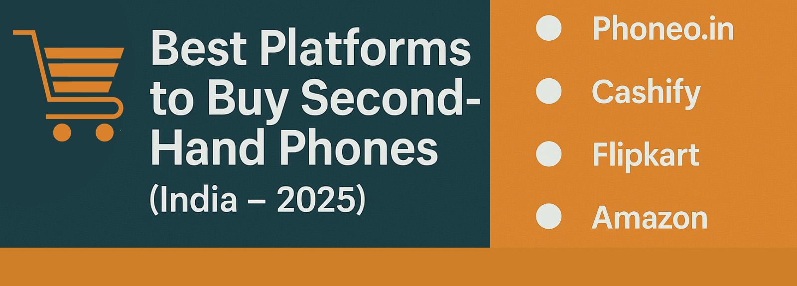 Top platforms to buy second-hand smartphones in India including Phoneo.in, Amazon Renewed, and Cashify