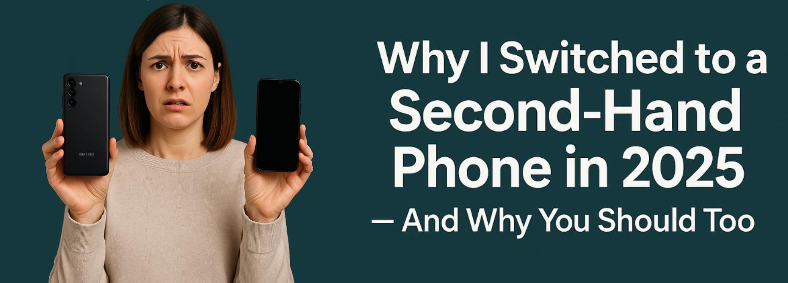 Person holding a second-hand smartphone bought from Phoneo.in in 2025